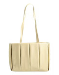 Pleated bio-based polyurethane shopper tote bag