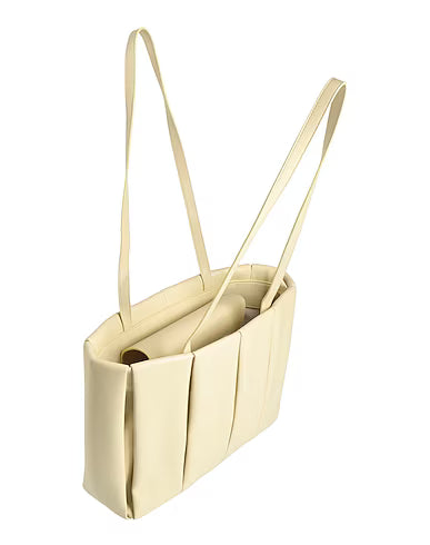 Pleated bio-based polyurethane shopper tote bag