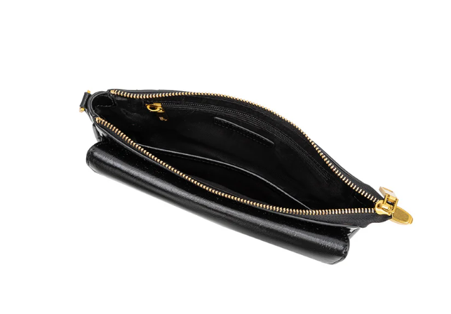 Multi-pocket recycled vegan leather shoulder/crossbody bag