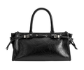 structured recycled vegan leather top-handle/crossbody bag