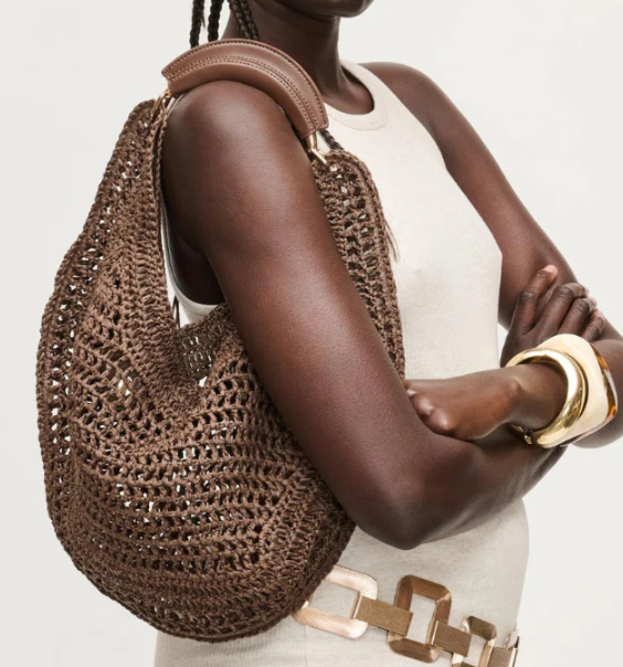 Large slouchy crescent hobo bag
