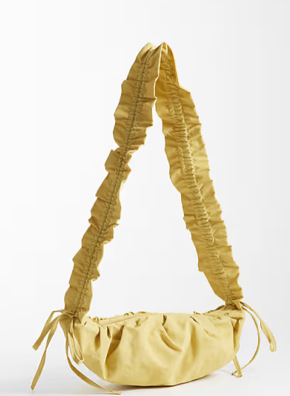 Ruched nylon crossbody shoulder bag